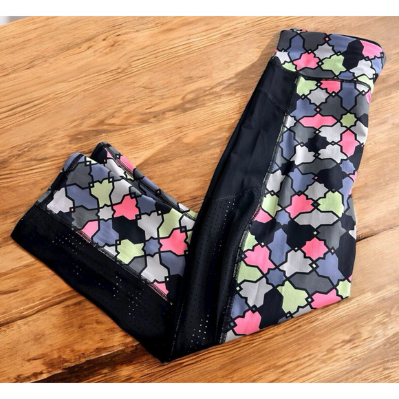 Sweaty Betty Colorful Athletic Leggings Sz Small Mesh Sides Gym Yoga Pants - Picture 1 of 7